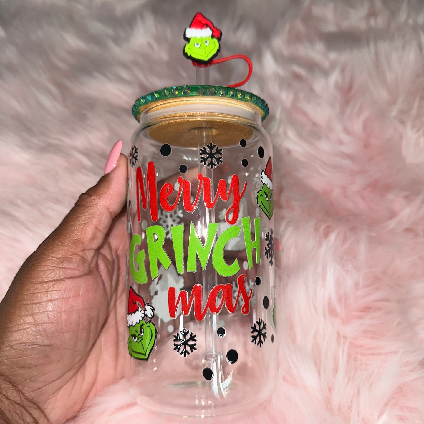 Merry Grinchmas Libbey Glass